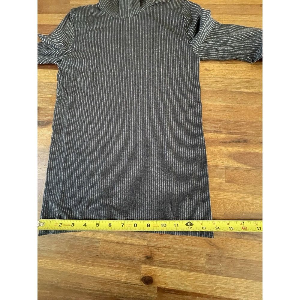 EMILIO CAVALLINI Top Medium Stretch Knit Mock Neck Body-con Gray Beige Italy - Picture 8 of 16